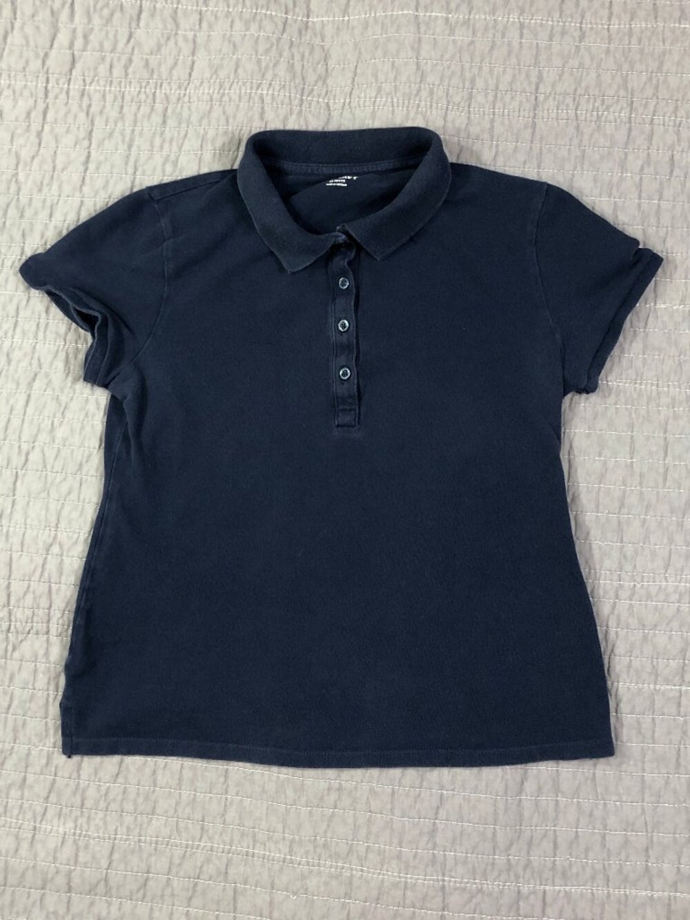 4/$15 Old Navy Polo Shirt Women XS Petite Blue Classic Preppy School Uniform